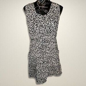 Sleeveless Dress Animal Print Drawstring Waist Casual Summer